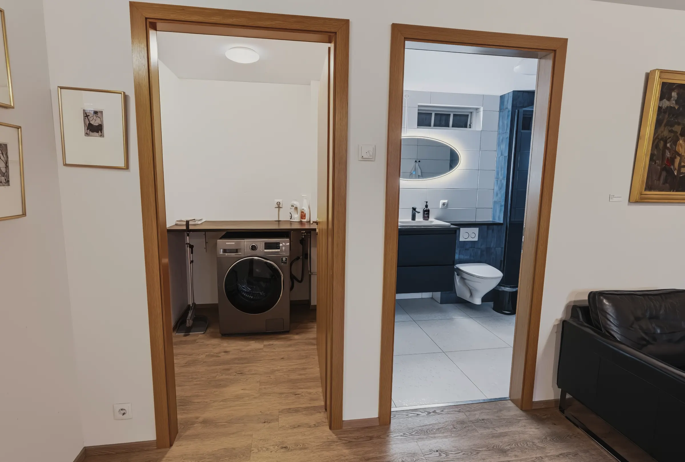 Bathroom and washing machine, The Classic Apartment